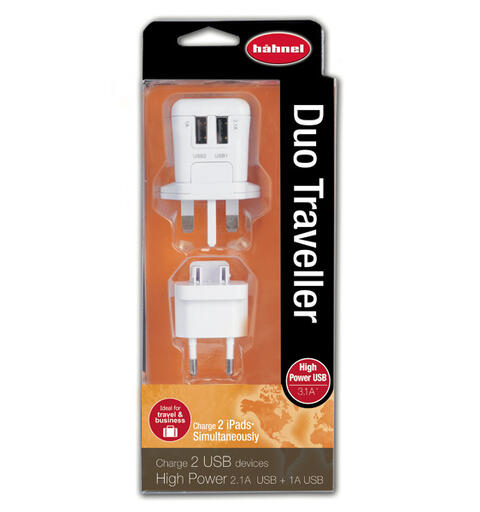 Hahnel Duo Traveller USB-lader for to enheter